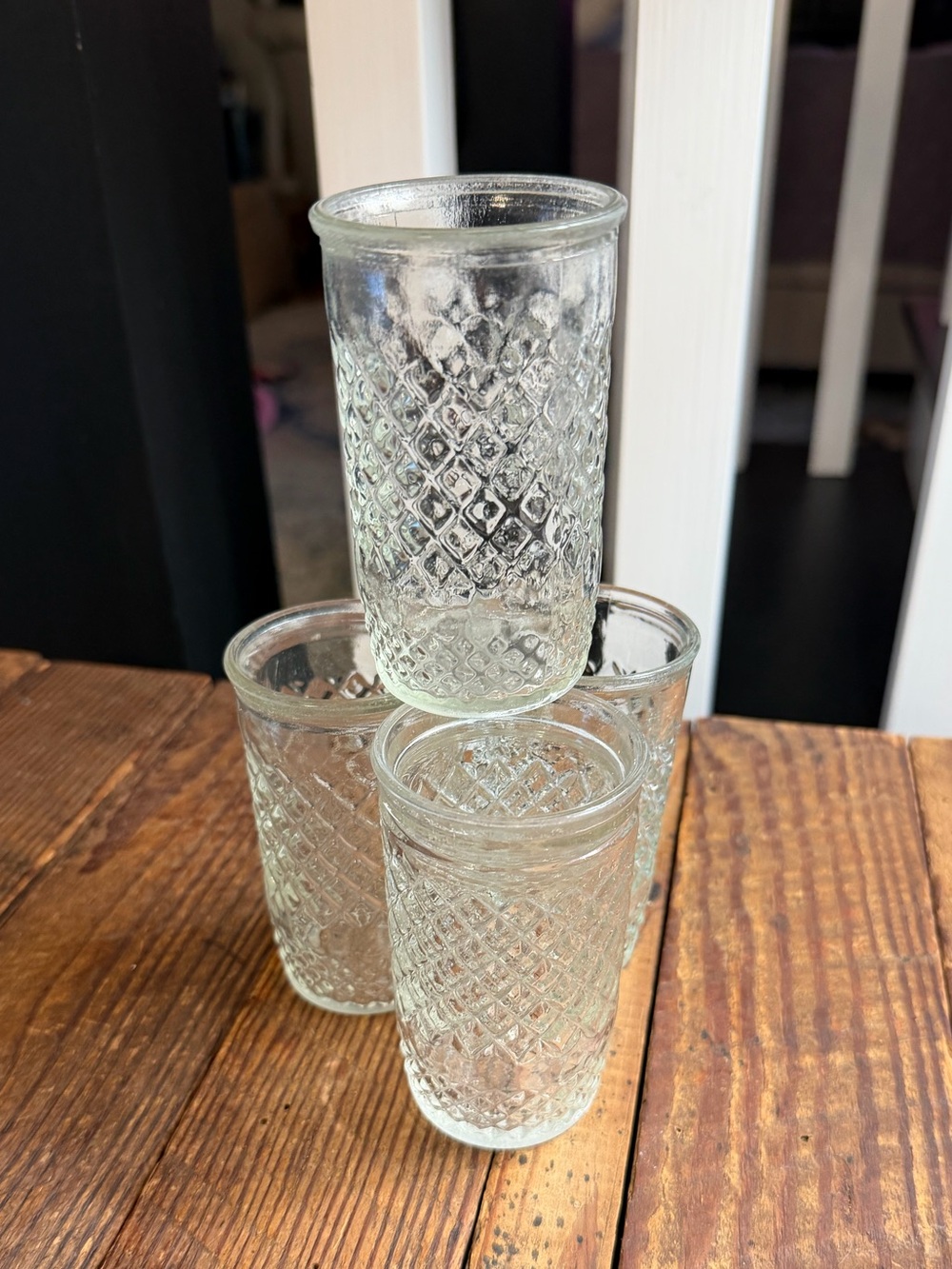 Set of (4) Vintage Farmhouse Jelly Jar Juice Glasses